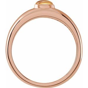 14K Rose Gold Natural Citrine Dome Ring