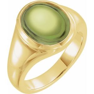14K Yellow Gold 10x8 mm Natural Peridot Ring