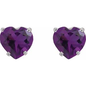 14K White Gold Natural Amethyst Earrings – image 2