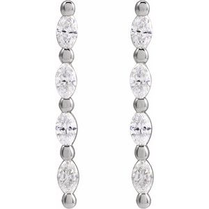 Sterling Silver 1/6 CTW Natural Diamond Bar Earring – image 2