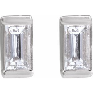 Sterling Silver 1/8 CTW Natural Diamond Stud Earrings – image 2