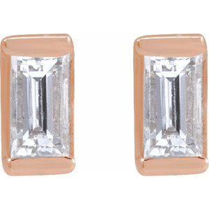 14K Rose Gold 1/8 CTW Natural Diamond Stud Earrings – image 2