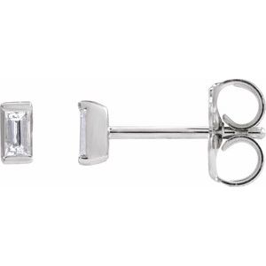 Sterling Silver 1/8 CTW Natural Diamond Stud Earrings