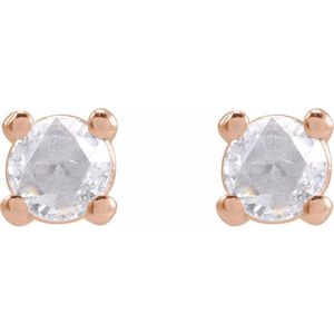 14K Rose Gold .07 CTW Rose-Cut Natural Diamond Stud Earrings – image 2