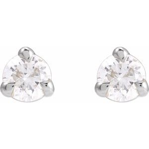 14K White Gold 1/8 CTW Natural Diamond Earrings – image 2
