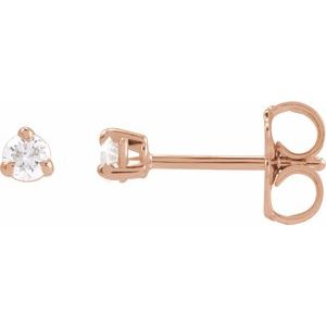 14K Rose Gold 1/8 CTW Natural Diamond Earrings