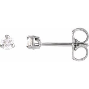 14K White Gold 1/8 CTW Natural Diamond Earrings