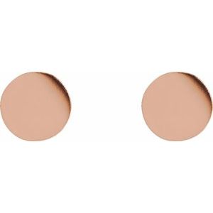14K Rose 5 mm Engravable Disc Earrings