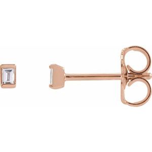 14K Rose Gold .05 CTW Natural Diamond Stud Earrings