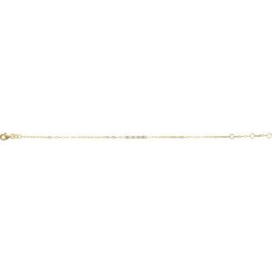 14K Yellow Gold 1/6 CTW Natural Diamond Three-Stone Bar 6 1/2-7 1/2" Link Bracelet – image 2