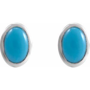 Sterling Silver Natural Turquoise Earrings – image 2