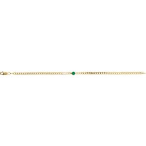 14K Yellow Gold Natural Emerald Link 7" Bracelet – image 2