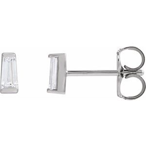 Sterling Silver 1/5 CTW Natural Diamond Channel-Set Earrings