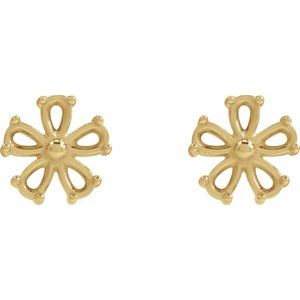 14K Yellow Gold 5x3 mm Pear Earring Mounting – image 2