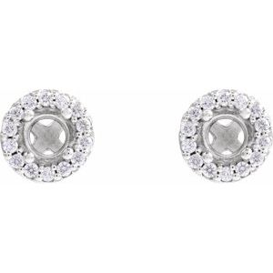 Platinum 7 mm Round 1/4 CTW Natural Diamond Semi-Set Earrings – image 2