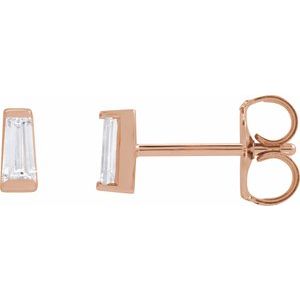 14K Rose Gold 1/5 CTW Natural Diamond Channel-Set Earrings