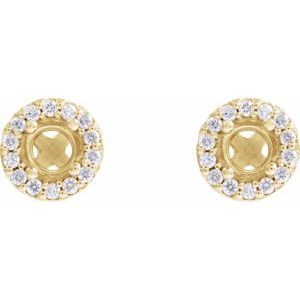 14K Yellow Gold 7 mm Round 1/4 CTW Natural Diamond Semi-Set Earrings – image 2
