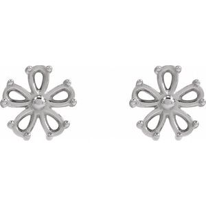14K White Gold 5x3 mm Pear Earring Mounting – image 2