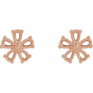 14K Rose Gold 5x3 mm Pear Earring Mounting – image 2