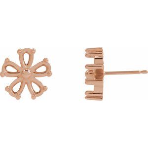 14K Rose Gold 5x3 mm Pear Earring Mounting