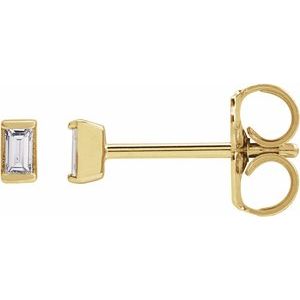 14K Yellow Gold .05 CTW Natural Diamond Stud Earrings