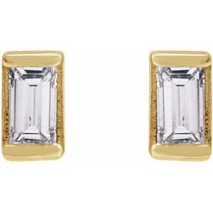 14K Yellow Gold .05 CTW Natural Diamond Stud Earrings