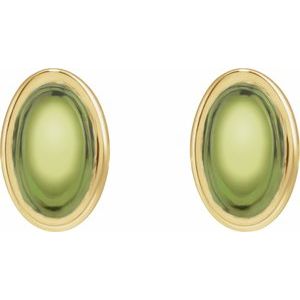 14K Yellow Gold Natural Peridot Earrings – image 2