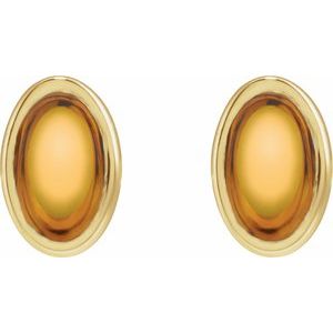 14K Yellow Gold Natural Citrine Earrings – image 2
