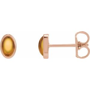 14K Rose Gold Natural Citrine Earrings