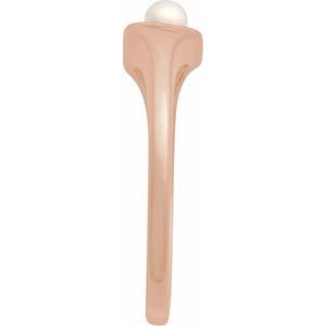 14K Rose Gold Cultured White Akoya Pearl Heart Ring