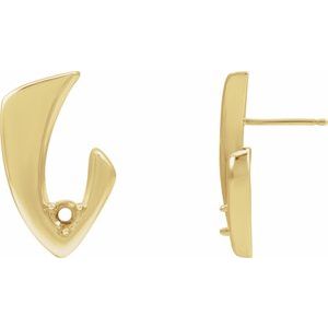 14K Yellow Gold 3 mm Accented Left Earring Mounting