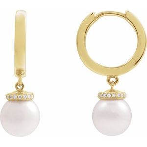 Accented Pearl Hoop Earrings