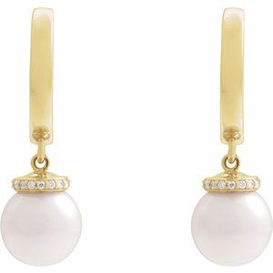 Accented Pearl Hoop Earrings