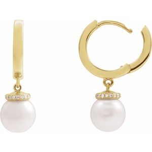 Accented Pearl Hoop Earrings
