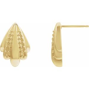 14K Yellow Gold Accented Drop Earring Mounting