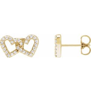 Interlocking Heart Stud Earrings