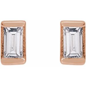 14K Rose Gold .05 CTW Natural Diamond Stud Earrings