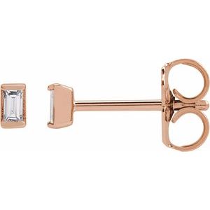 14K Rose Gold .05 CTW Natural Diamond Stud Earrings
