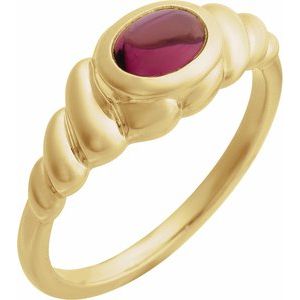 14K Yellow Gold Natural Rhodolite Garnet Ring
