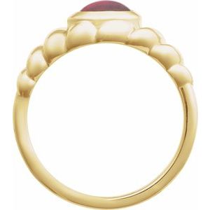 14K Yellow Gold Natural Rhodolite Garnet Ring