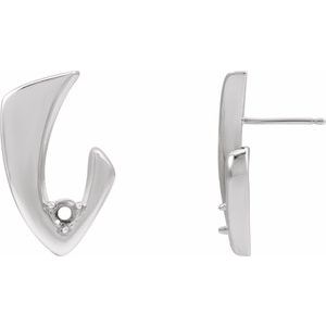 Platinum 3 mm Accented Left Earring Mounting