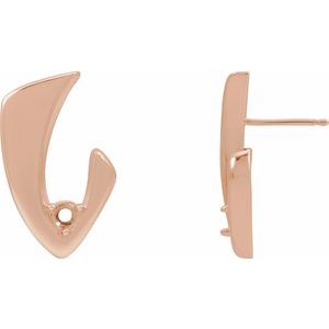 14K Rose Gold 3 mm Accented Left Earring Mounting
