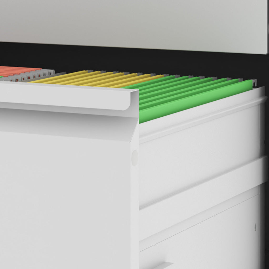 Premium 2 Drawer Metal Lateral File Cabinet with Lock, White Steel Filing Cabinet for Home Office