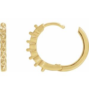 14K Yellow Gold 1.5 mm Round 14.8 mm Hinged Hoop Earring Mounting – image 3