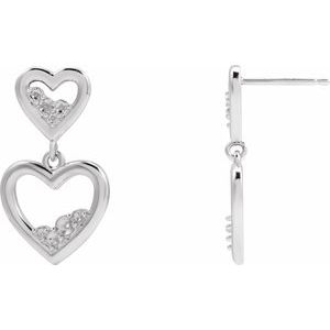 Platinum Accented Right Heart Earring Mounting