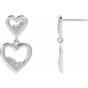 Platinum Accented Left Heart Earring Mounting