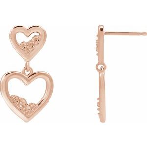 14K Rose Gold Accented Left Heart Earring Mounting