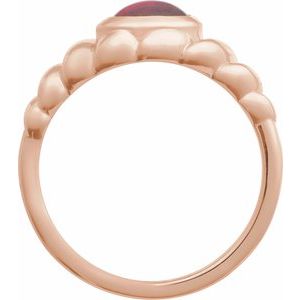 14K Rose Gold Natural Rhodolite Garnet Ring