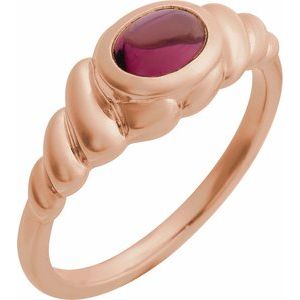 14K Rose Gold Natural Rhodolite Garnet Ring