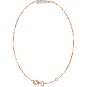14K Rose Gold 1/4 CTW Natural Diamond Graduated 6 1/2-7 1/2" Bracelet – image 2